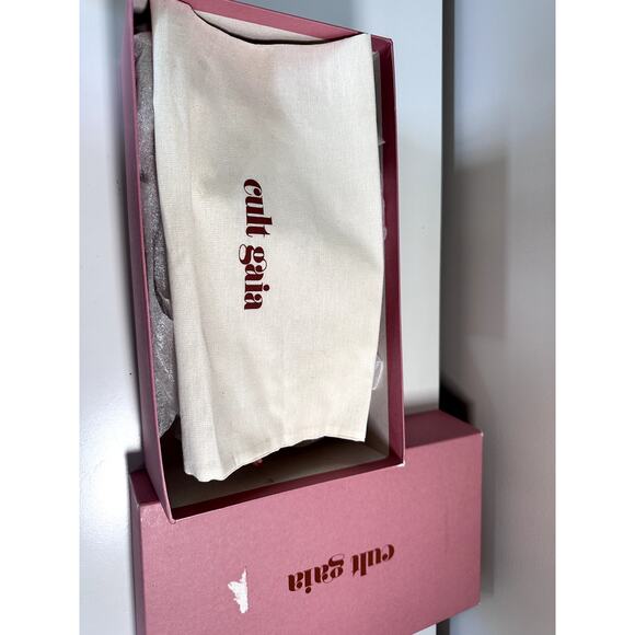 $428 Cult Gaia Jila Sandals Sphere Heel in Natural Open Toe Slide Style Sz 6 - Picture 6 of 9